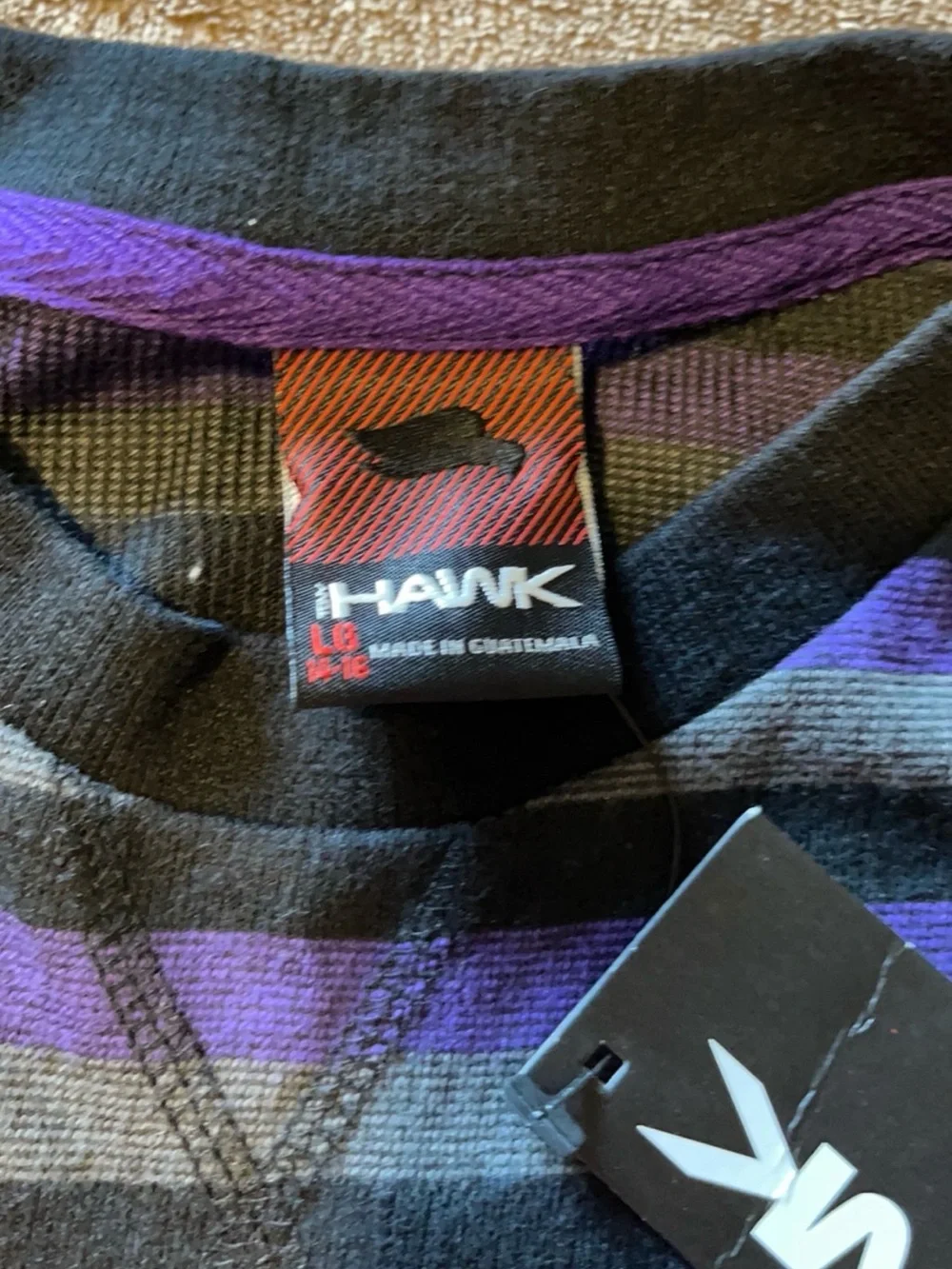 Tony Hawk neckline crewneck fabric